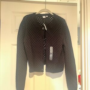 Gap Black Open-Knit Cardigan